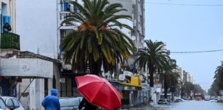 طقس الإثنين 26 جانفي 2026 في تونس: أمطار ورياح قوية