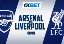 Arsenal vs Liverpool – Qui est le favori ? Arsenal vs Liverpool en Premier League le 8 janvier avec 1xBet