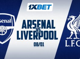 Arsenal vs Liverpool en Premier League le 8 janvier avec 1xBet