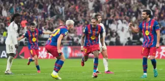 برشلونة يهزم ريال مدريد 3-2 ويتوج بالسوبر الإسباني