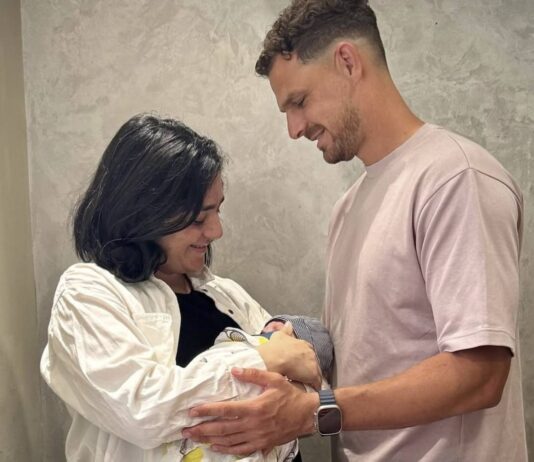 أنس جابر تستقبل مولودها الأول في دبي