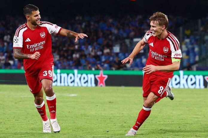 أوديغارد يقود أرسنال للفوز على نابولي في دوري الأبطال