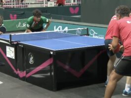 Les joueuses de l'équipe nationale tunisienne féminine de tennis de table lors de leur participation au Championnat d'Afrique