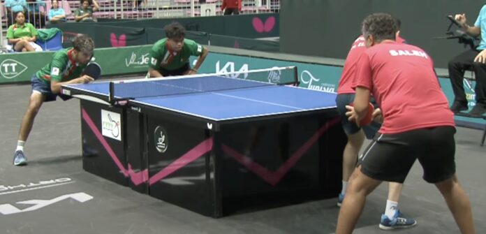 Les joueuses de l'équipe nationale tunisienne féminine de tennis de table lors de leur participation au Championnat d'Afrique